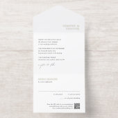 白黒のQRコードのクモダンリア結婚ル オールインワン招待状 (内側)