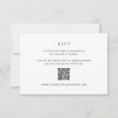 白黒のQRコードのクモダンリア結婚ル 出欠カード (正面)