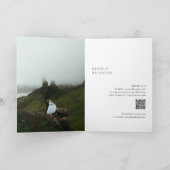 白黒のQRコードのクモダンリア結婚ル 招待状 (内部)