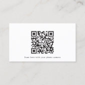 白黒のQRコードのレ結婚ジストリカード 名刺 (裏面)