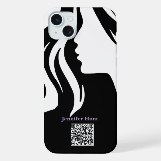 白黒のQRコード社員 iPhoneケース (裏面)