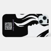白黒のQRコード社員 iPhoneケース (裏面横)