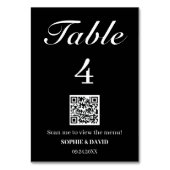 白黒のQRコード結婚の テーブルナンバー (裏面)