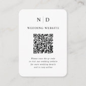 白黒のQRコード結婚 エンクロージャーカード (正面)