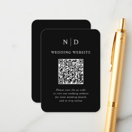 白黒のQRコード結婚 エンクロージャーカード