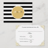白黒のrsvpカード エンクロージャーカード (正面/裏面)