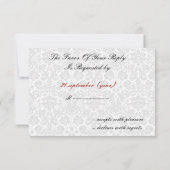 白黒のrsvpカード 出欠カード (裏面)