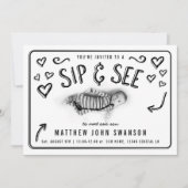 白黒のSipと写真を参照 招待状 (正面)