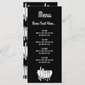 白黒のSiverwareデザインメニューラックカード メニュー (正面/裏面)