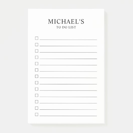 白黒のTo Doリストに投稿ノートを表示 ポストイット (正面)