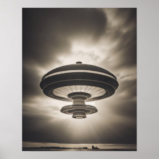 白黒のUFO ポスター