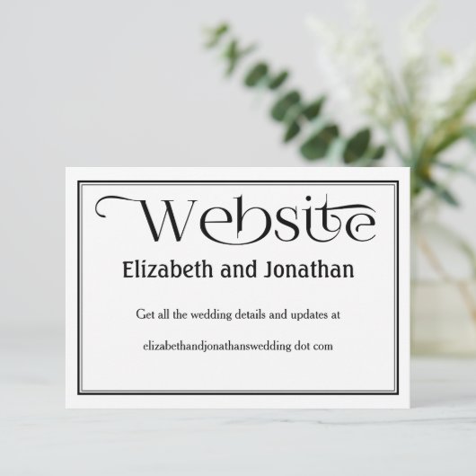 白黒のWebサイ結婚ト詳細カード エンクロージャーカード (スタンド正面)