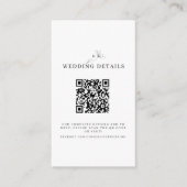 白黒のWebサイ結婚トQRコード エンクロージャーカード (正面)