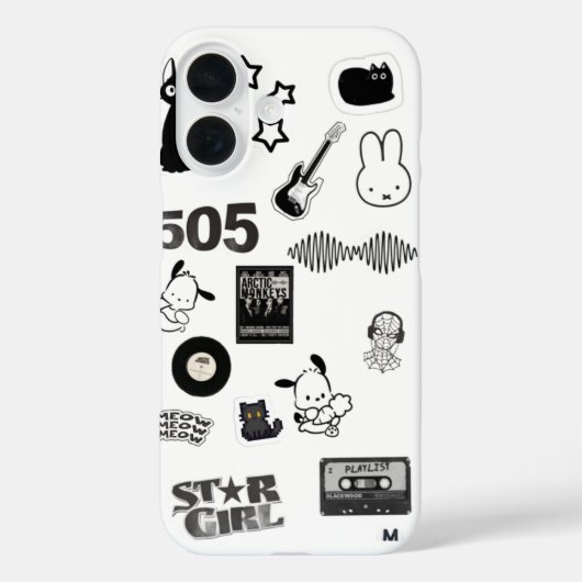 白黒のY2K携帯電話 Case-Mate iPhoneケース (裏面)