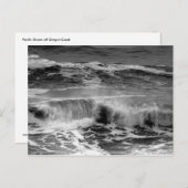 白黒はがきの繊細なカール波 ポストカード (正面/裏面)