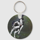 白黒はげ顔オ絵を描バス キーホルダー (正面)