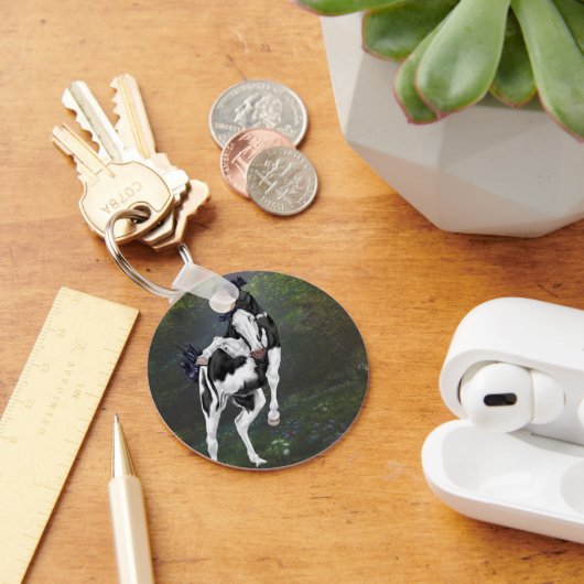 白黒はげ顔オ絵を描バス キーホルダー (デスク)