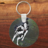 白黒はげ顔オ絵を描バス キーホルダー (正面)