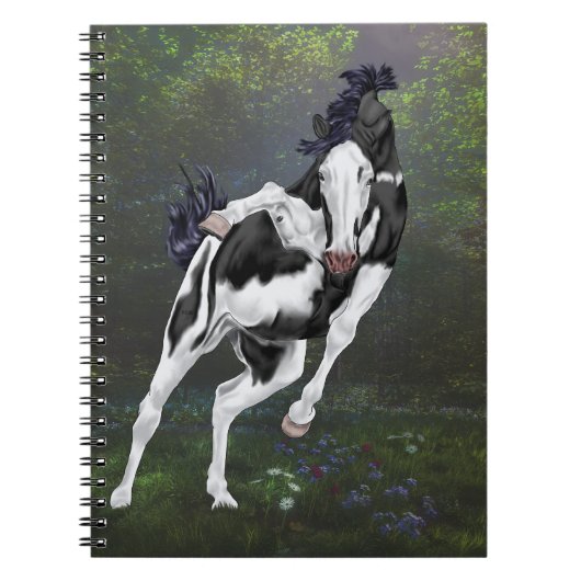 白黒はげ顔オ絵を描バス ノートブック (正面)