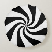 白黒はっか菓子の円形の枕 ラウンドクッション (裏面)