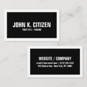 白黒はっきりしたでシンプルな名刺- 名刺 (正面/裏面)