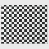 白黒はっきりしたのチェッカー ラッピングペーパー (フラット)