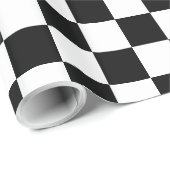 白黒はっきりしたのチェッカー ラッピングペーパー (ロールコーナー)