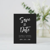 白黒はっきりしたのQRコード日付の保存 案内ポストカード (スタンド正面)