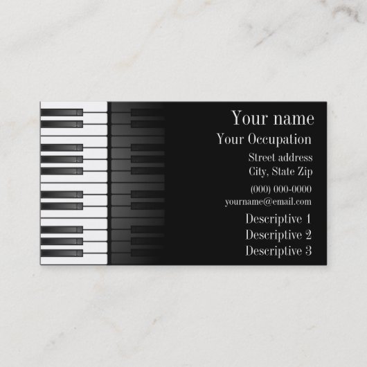 白黒はっきりしたキーボードデザイン名刺 名刺 (正面)