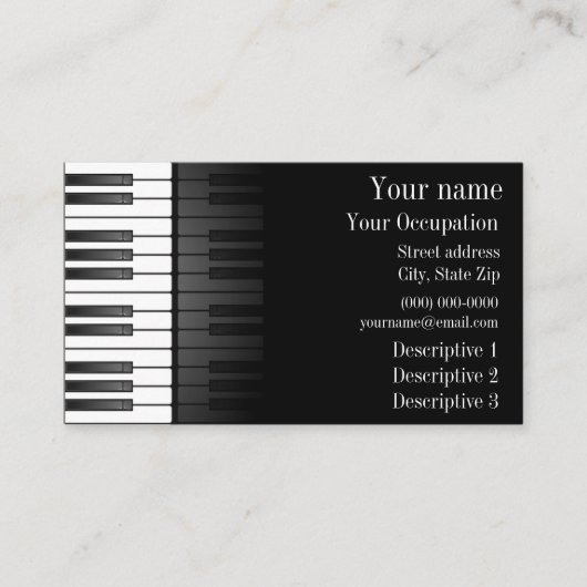白黒はっきりしたキーボードデザイン名刺 名刺 (正面)