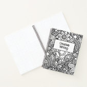白黒はっきりしたグラフィックデザインフローラ ノートブック (内部)