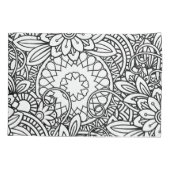 白黒はっきりしたグラフィックデザインフローラ 枕カバー (裏面)