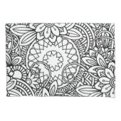 白黒はっきりしたグラフィックデザインフローラ 枕カバー (正面)