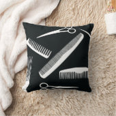 白黒はっきりしたサロンファッション クッション (ブランケット)