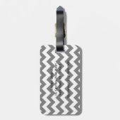 白黒はっきりしたシボロンジグザグパターンモノグラム ラゲッジタグ (裏面縦)