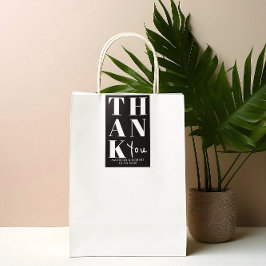 白黒はっきりしたシンプル結婚式の引き出物 長方形シール