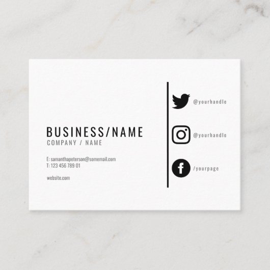 白黒はっきりしたソーシャルメディア 名刺 (正面)