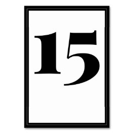 白黒はっきりしたタイポグラフィミニマリストテーブル番号 テーブルナンバー