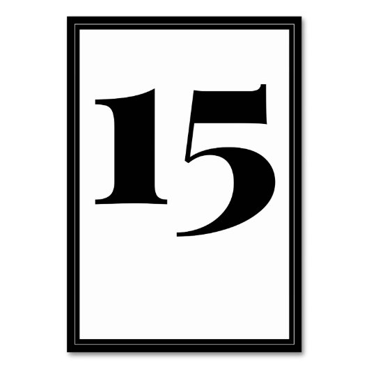 白黒はっきりしたタイポグラフィミニマリストテーブル番号 テーブルナンバー (裏面)