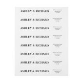 白黒はっきりしたタイポグラフィ結婚ズ ラップアラウンドラベル (シート)