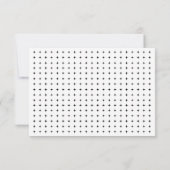 白黒はっきりしたタイポグラフィ結婚式RSVP 出欠カード (裏面)