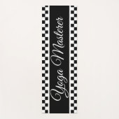 白黒はっきりしたチェック ヨガマット (正面)