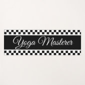 白黒はっきりしたチェック ヨガマット (正面(横))