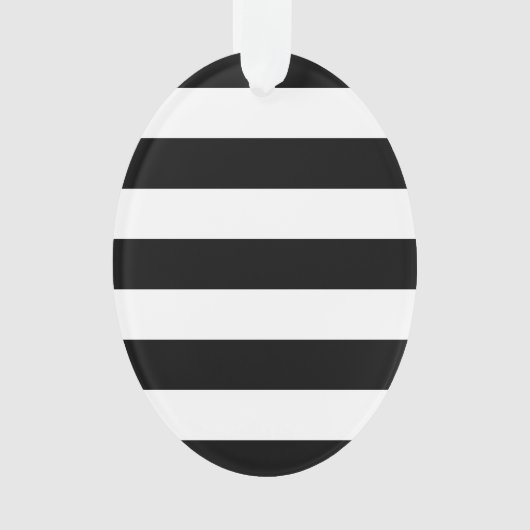 白黒はっきりしたデザインストライプ オーナメント (正面)
