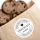 白黒はっきりしたハート焼いた（恋） ラウンドシール