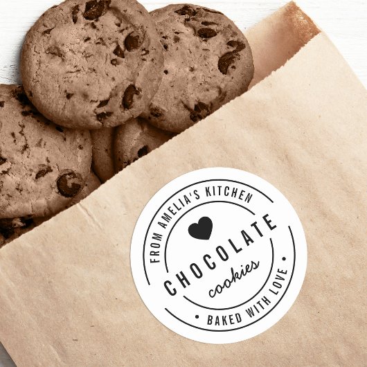 白黒はっきりしたハート焼いた(恋) ラウンドシール