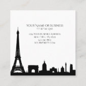 白黒はっきりしたパリスカイラインエッフェルタワー スクエア名刺 (裏面)