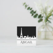 白黒はっきりしたパリスカイラインエッフェルタワー スクエア名刺 (スタンド正面)