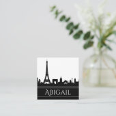 白黒はっきりしたパリスカイラインエッフェルタワー スクエア名刺 (スタンド正面)