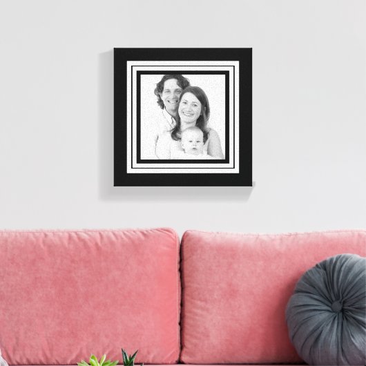 白黒はっきりしたファミリミニキャンバス キャンバスプリント (インサイチュ (リビング))